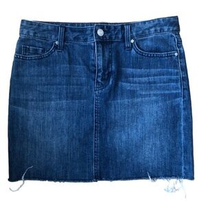 TOMMY Hilfiger Y2K 90s Denim Jean Miniskirt Frayed Hem Size 0